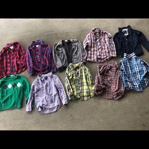 Boy long sleeve button up shirts & sweaters